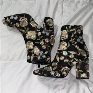 Floral Heeled Boots
